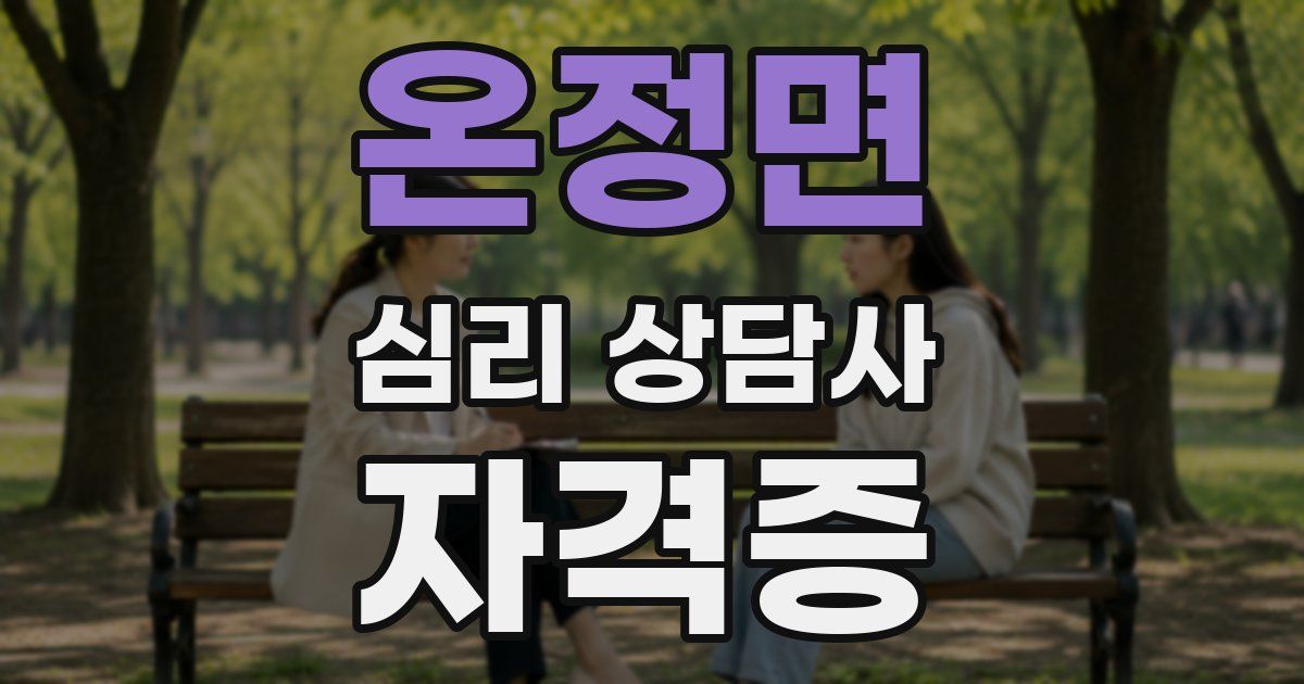 온정면 심리 상담사 자격증