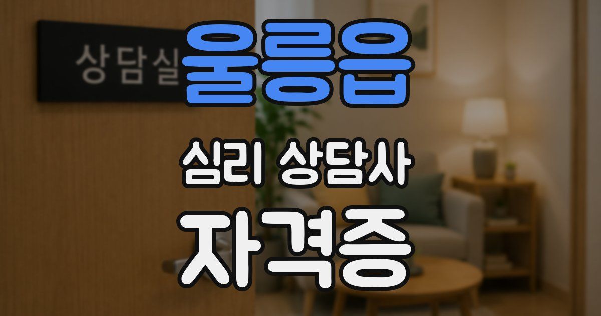 울릉읍 심리 상담사 자격증