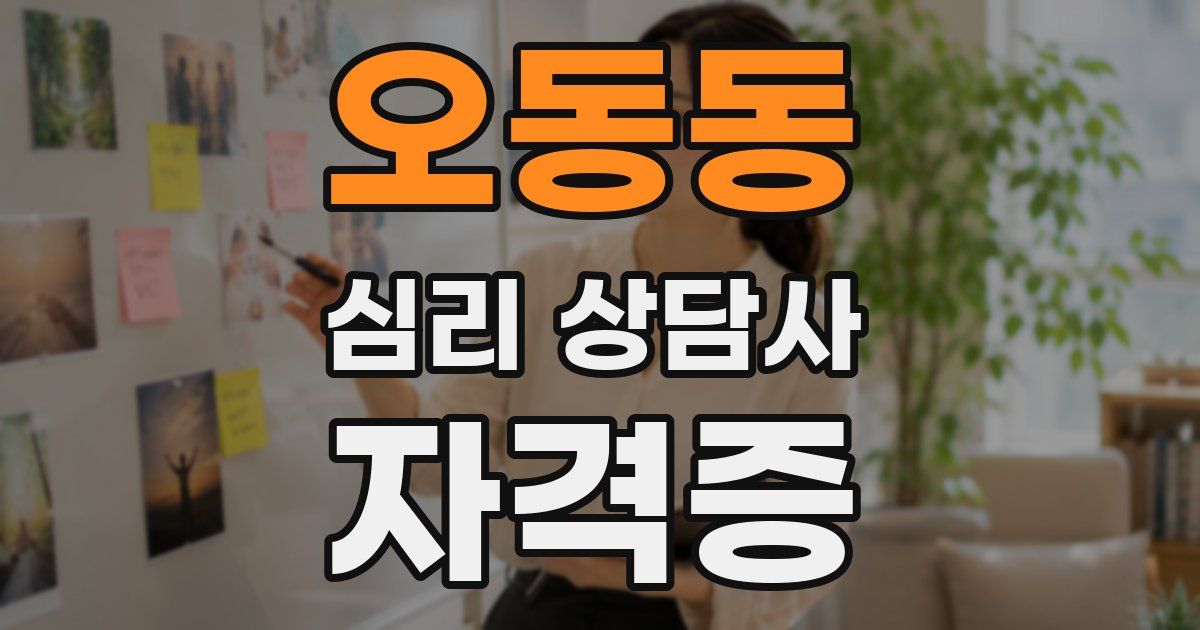 오동동 심리 상담사 자격증