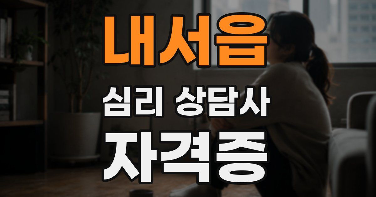 내서읍 심리 상담사 자격증