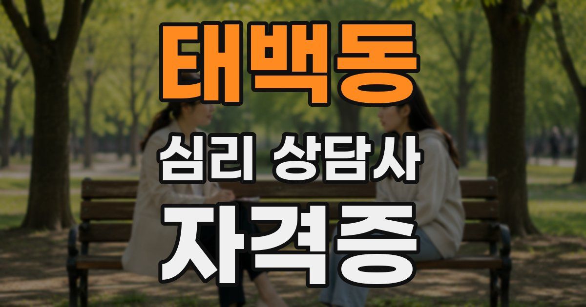 태백동 심리 상담사 자격증