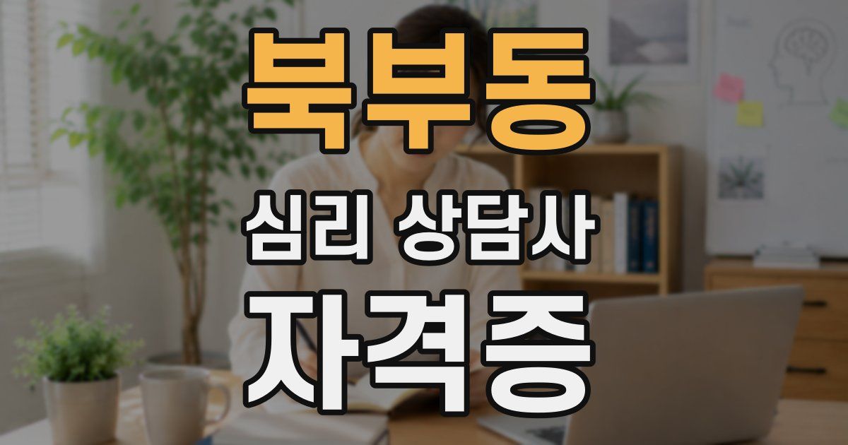 북부동 심리 상담사 자격증