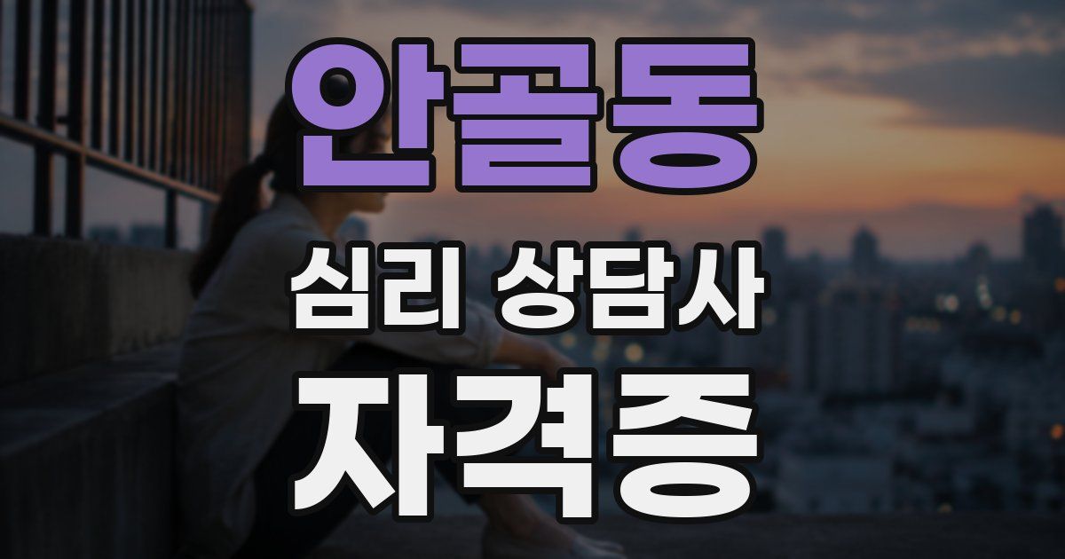안골동 심리 상담사 자격증