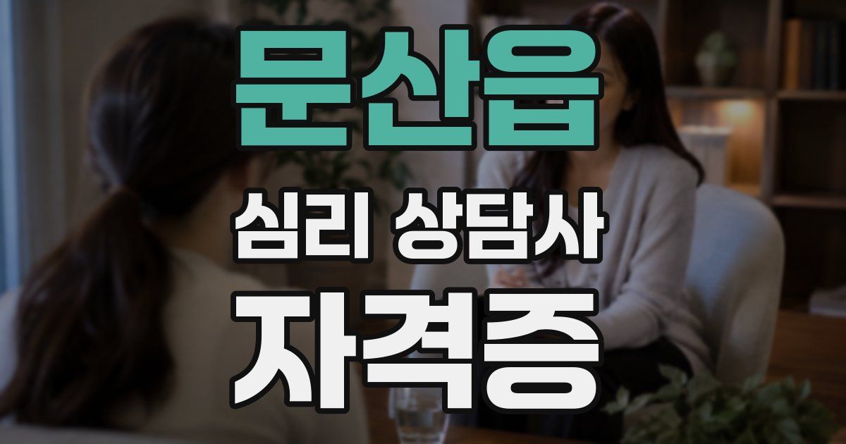 문산읍 심리 상담사 자격증