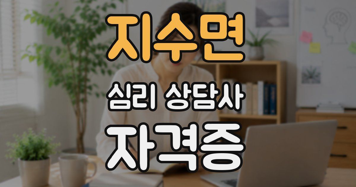 지수면 심리 상담사 자격증
