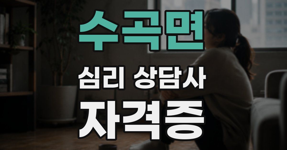 수곡면 심리 상담사 자격증
