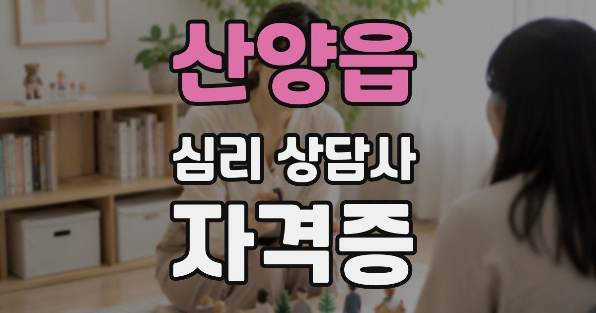 산양읍 심리 상담사 자격증