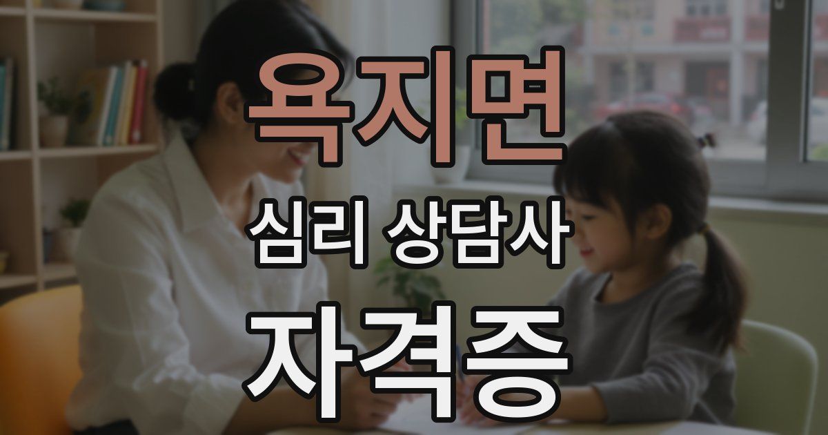 욕지면 심리 상담사 자격증