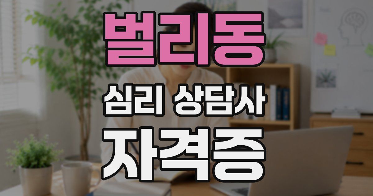 벌리동 심리 상담사 자격증