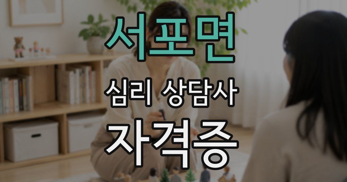 서포면 심리 상담사 자격증