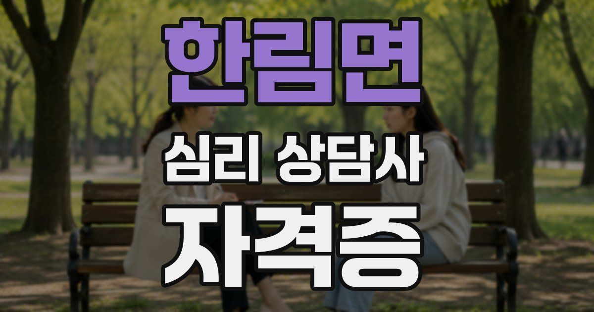 한림면 심리 상담사 자격증