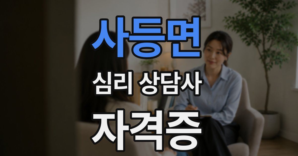 사등면 심리 상담사 자격증