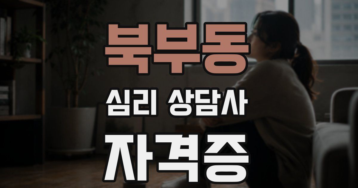 북부동 심리 상담사 자격증