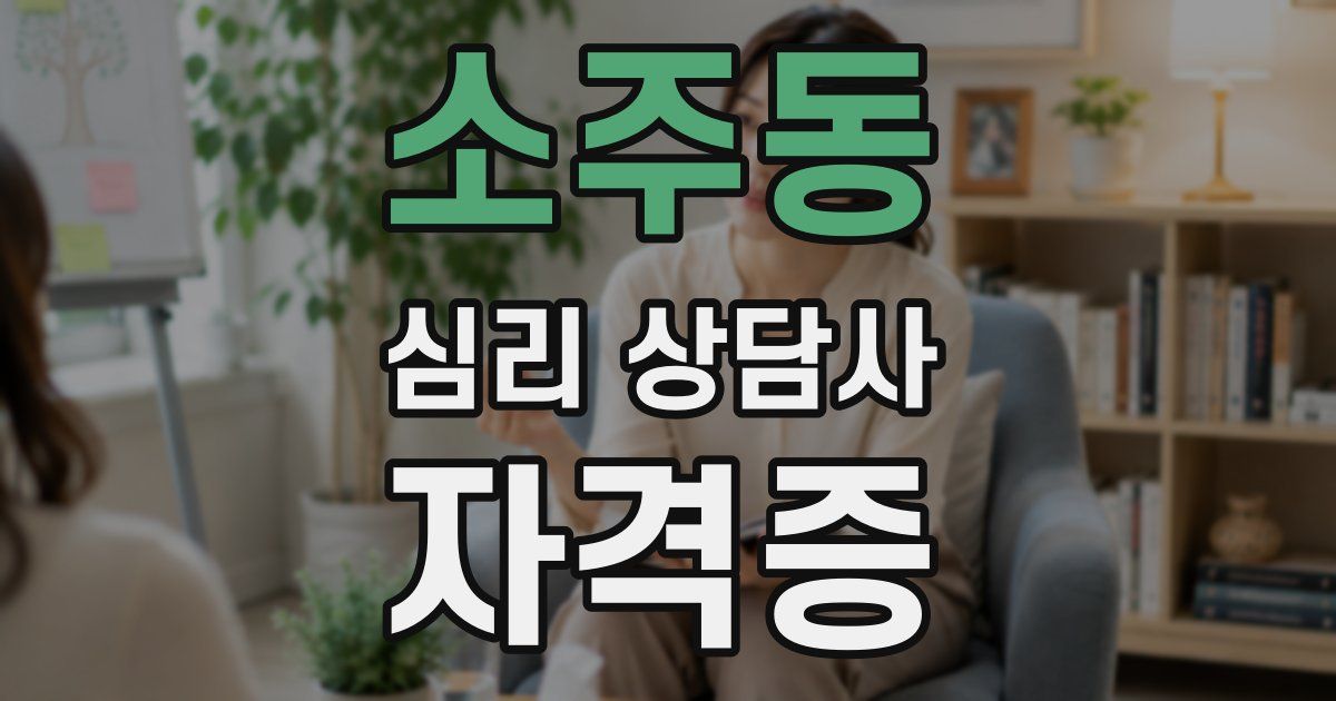 소주동 심리 상담사 자격증