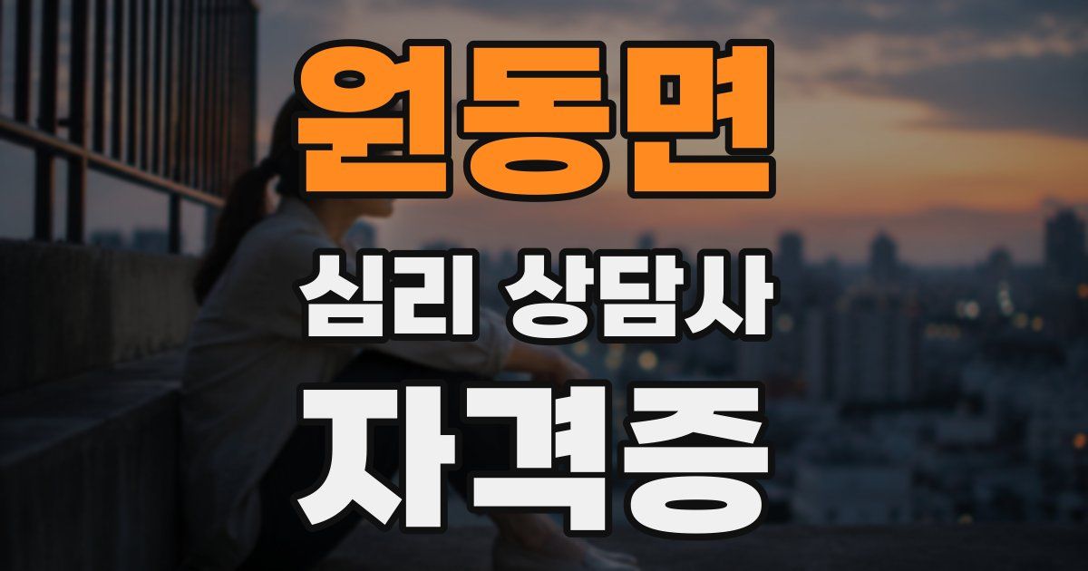 원동면 심리 상담사 자격증