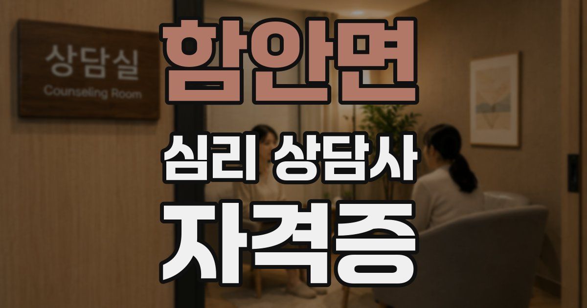 함안면 심리 상담사 자격증