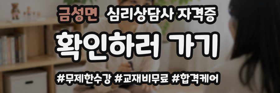 금성면 심리 상담사 자격증