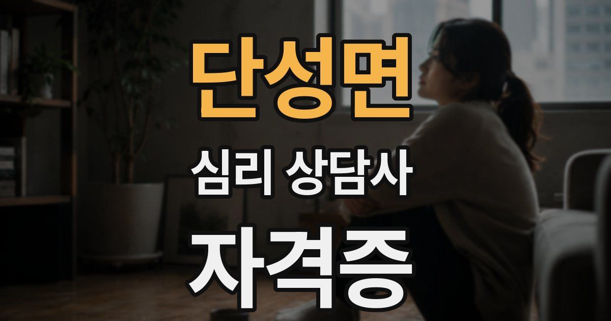 단성면 심리 상담사 자격증