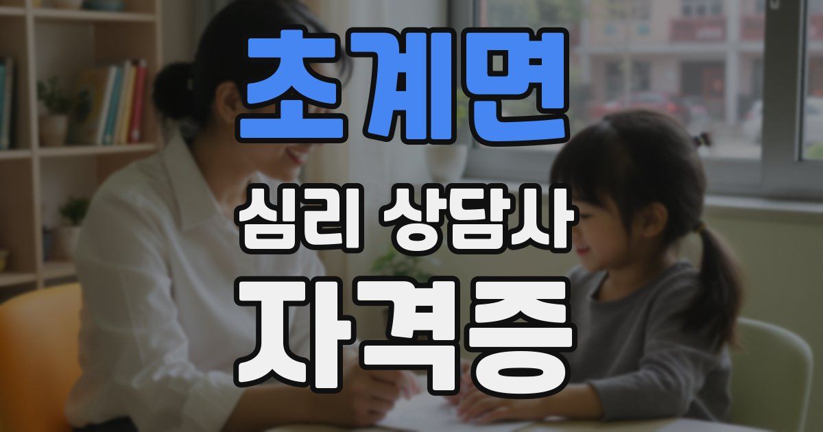 초계면 심리 상담사 자격증
