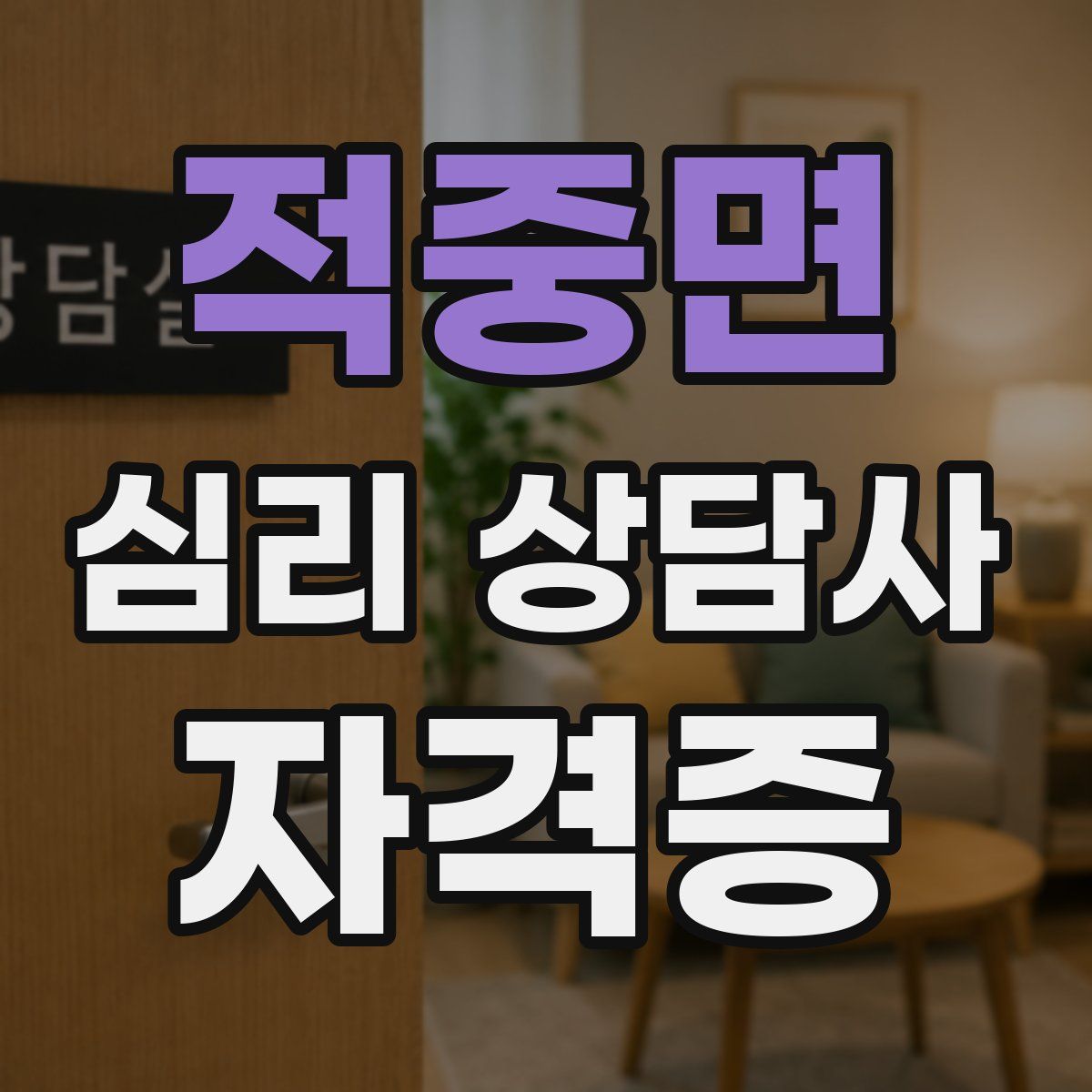 적중면 심리 상담사 자격증