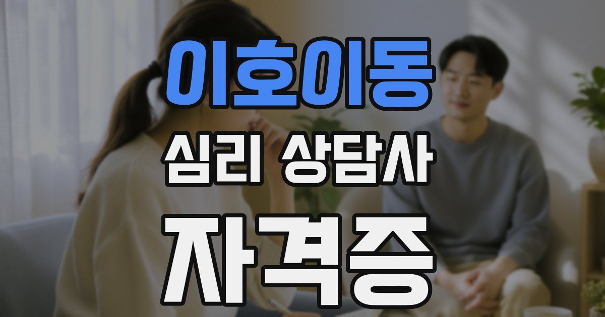 이호이동 심리 상담사 자격증