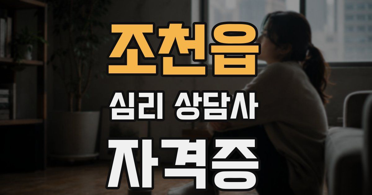 조천읍 심리 상담사 자격증