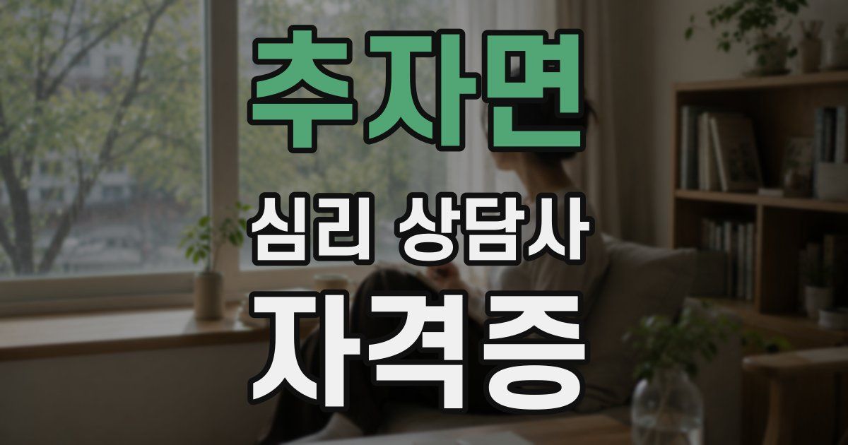 추자면 심리 상담사 자격증