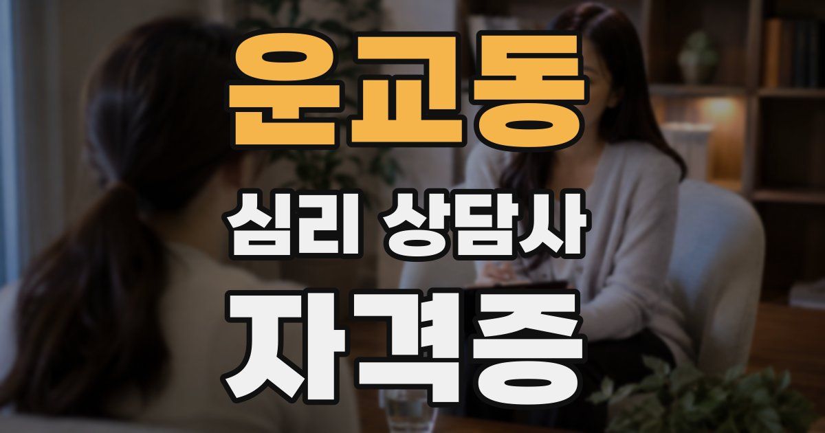 운교동 심리 상담사 자격증