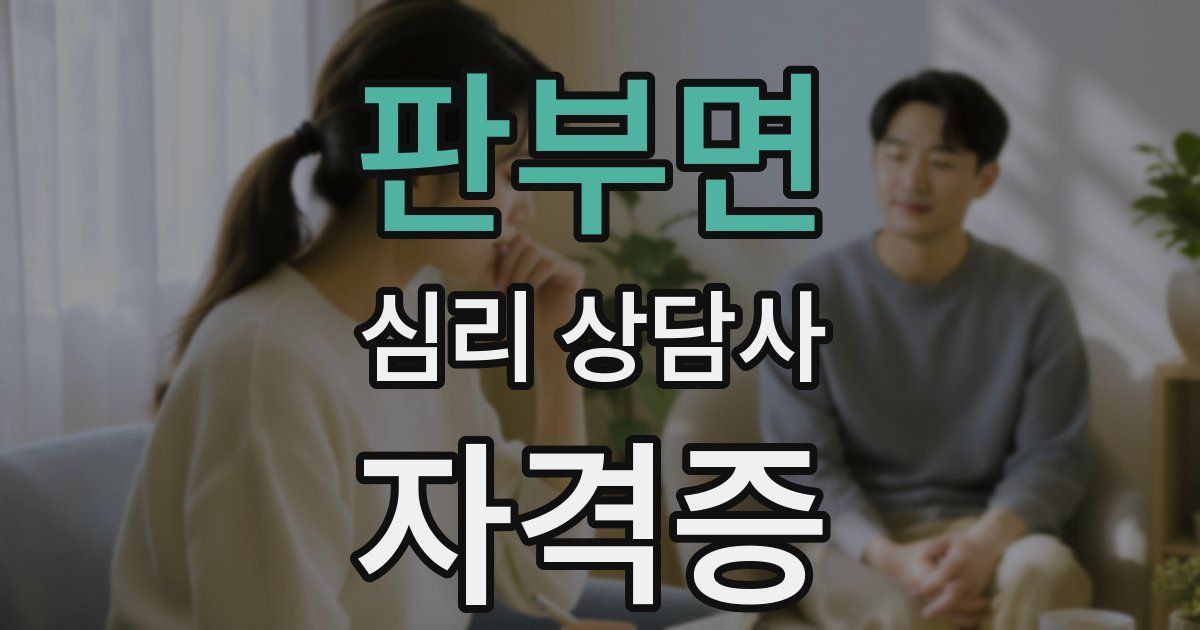 판부면 심리 상담사 자격증