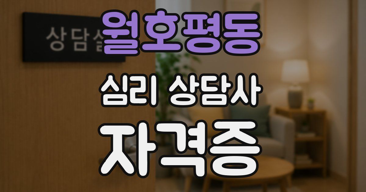 월호평동 심리 상담사 자격증