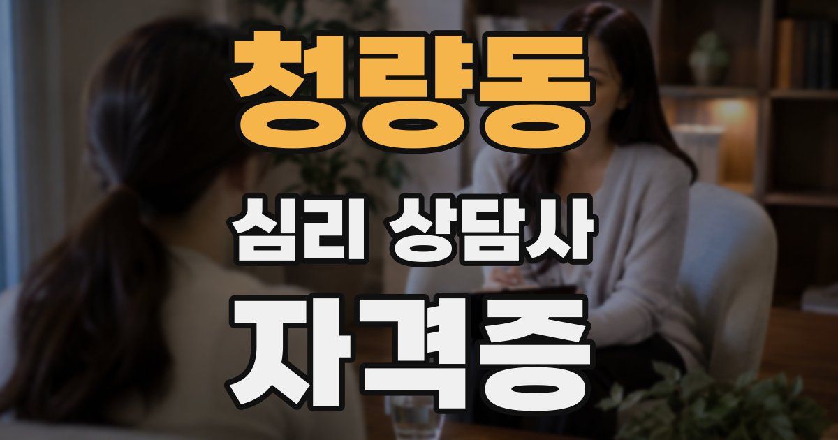 청량동 심리 상담사 자격증