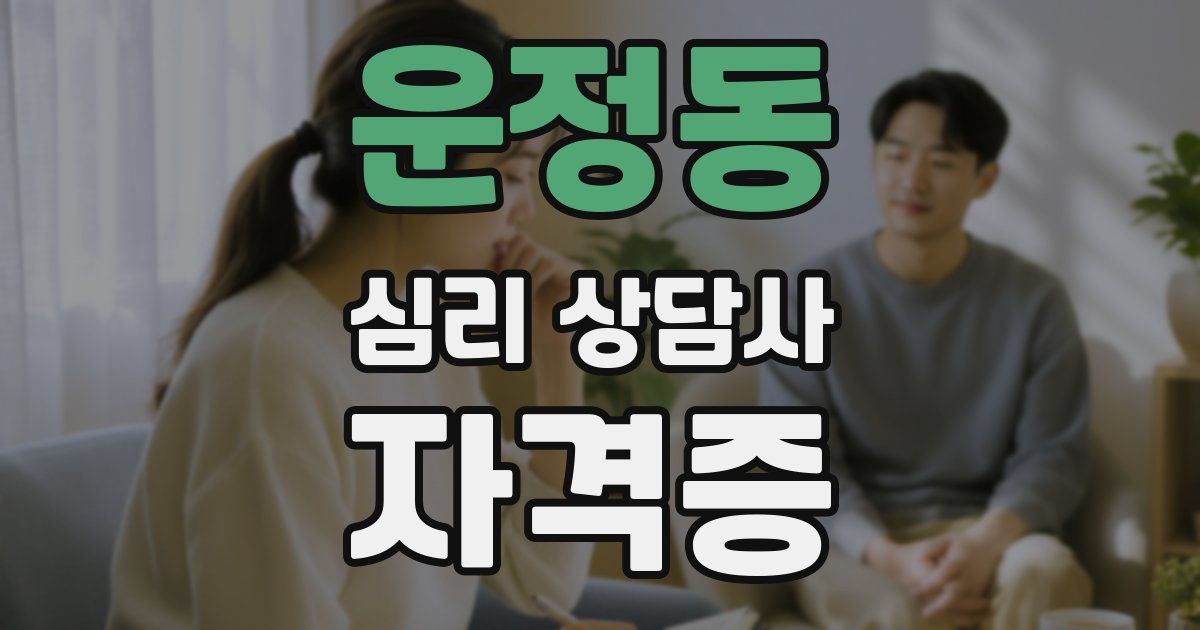 운정동 심리 상담사 자격증