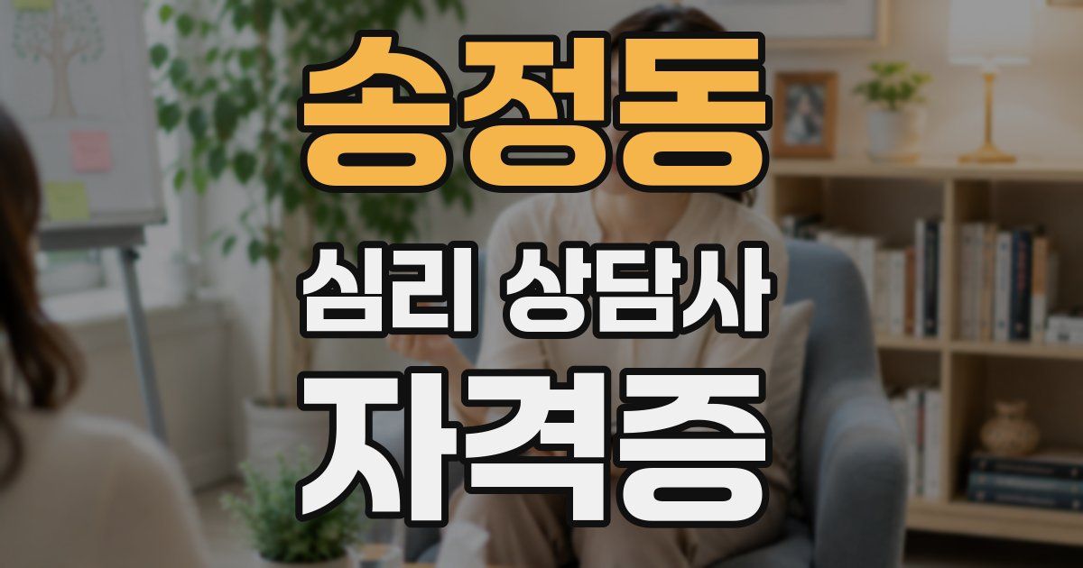 송정동 심리 상담사 자격증