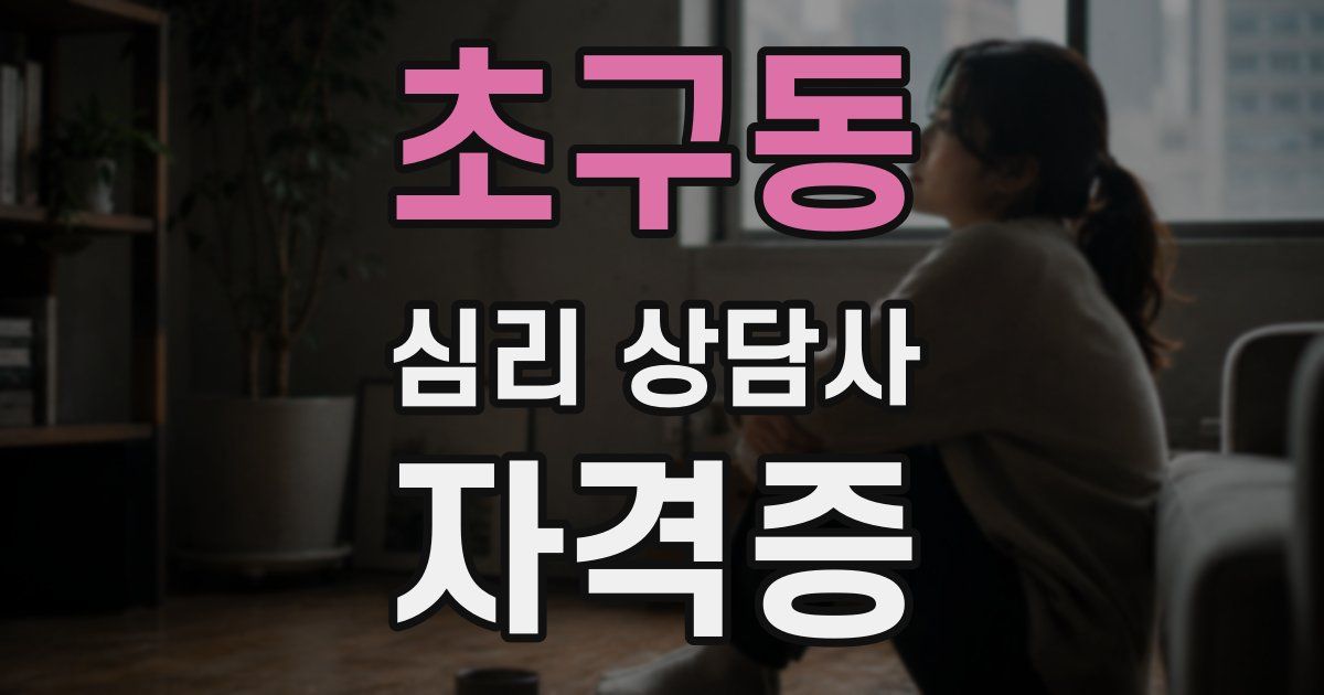초구동 심리 상담사 자격증