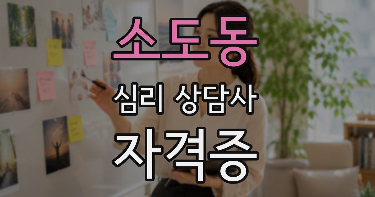 소도동 심리 상담사 자격증