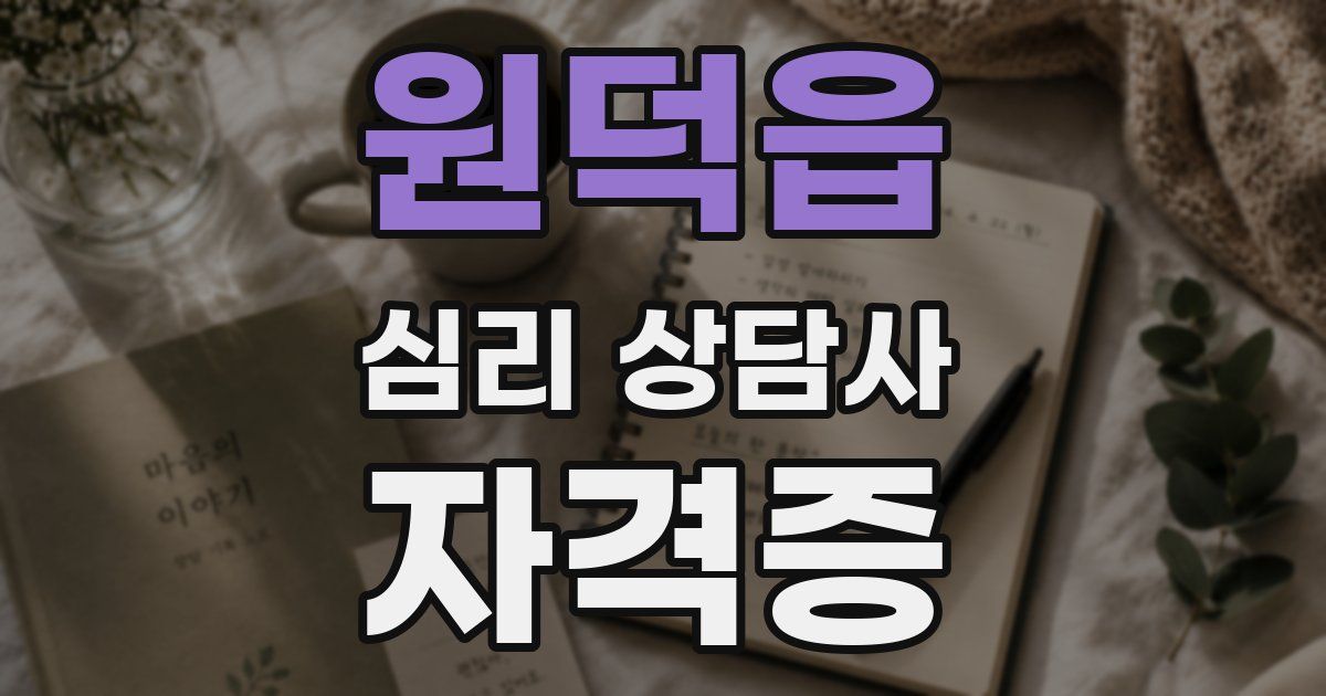 원덕읍 심리 상담사 자격증