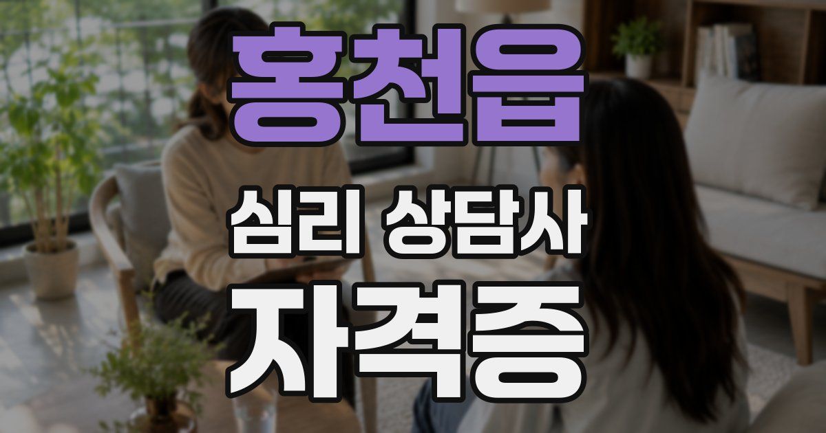 홍천읍 심리 상담사 자격증