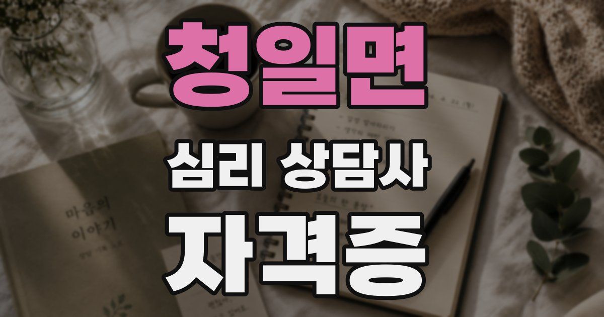 청일면 심리 상담사 자격증