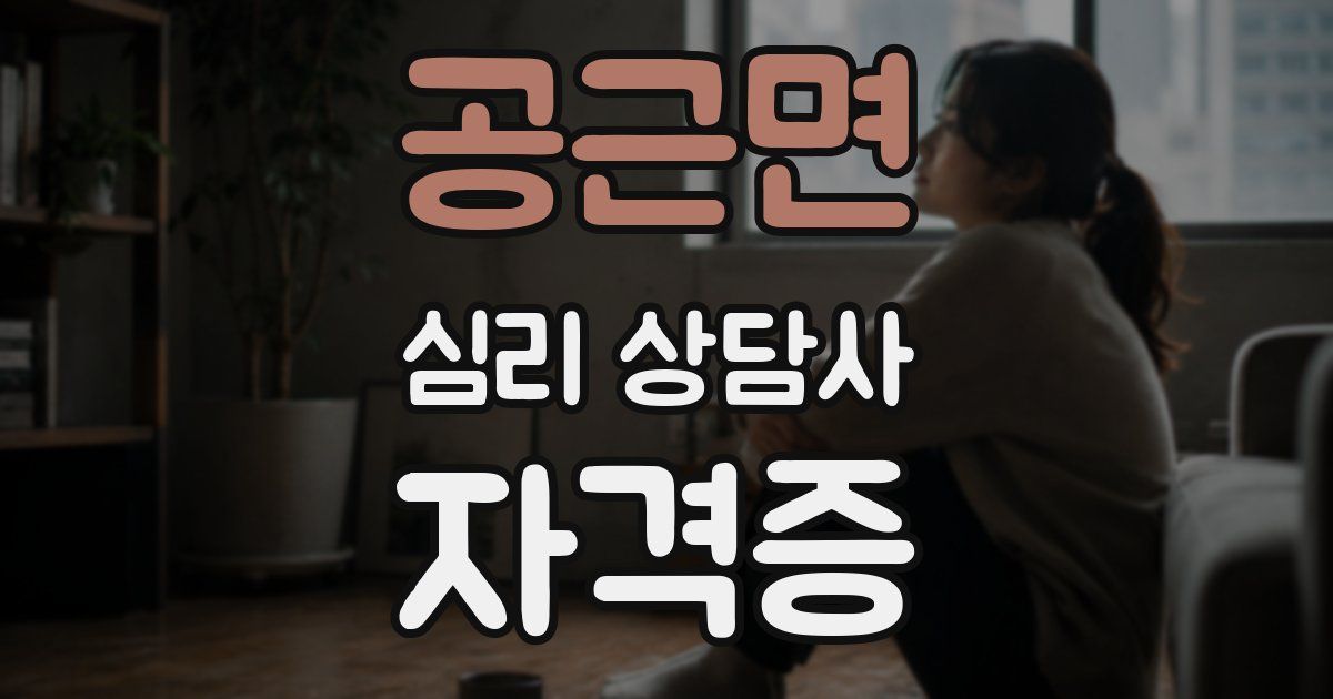 공근면 심리 상담사 자격증