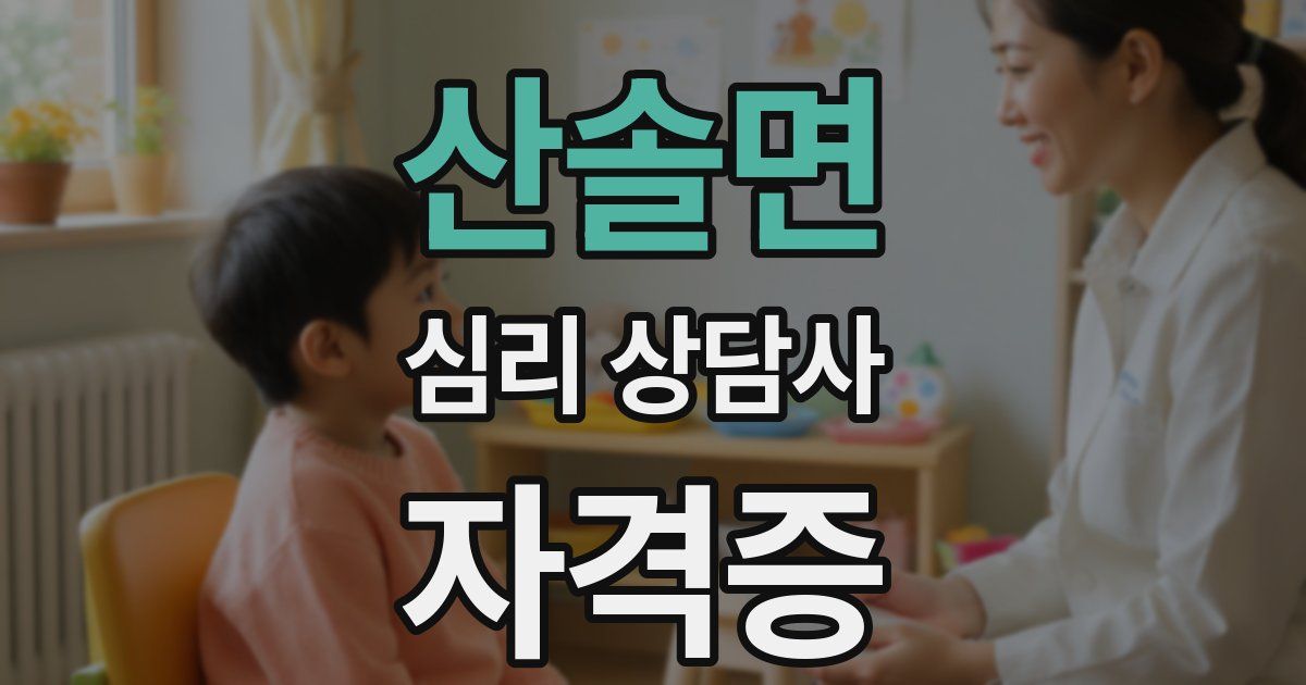 산솔면 심리 상담사 자격증