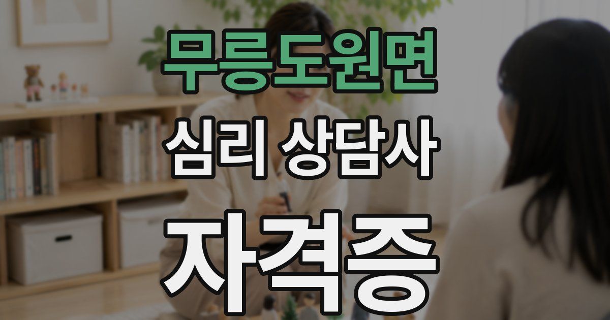 무릉도원면 심리 상담사 자격증