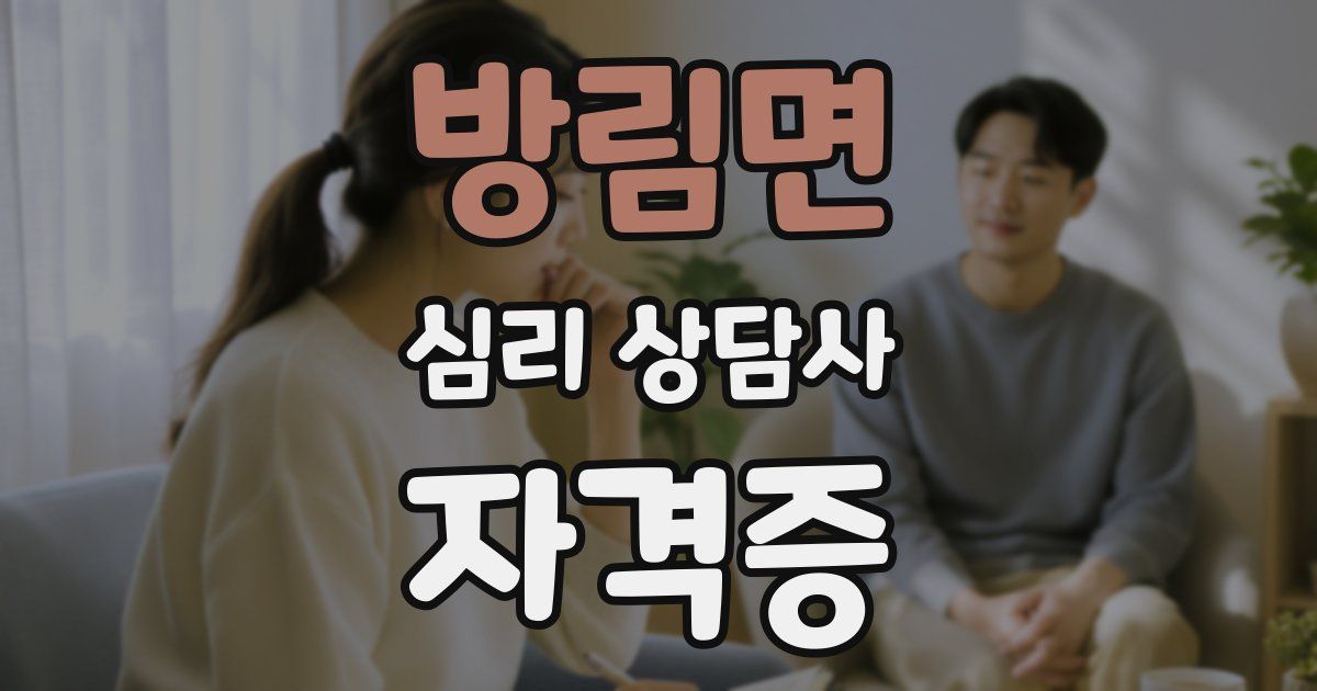 방림면 심리 상담사 자격증