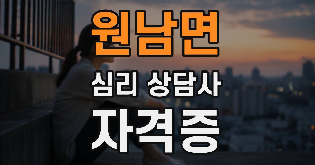 원남면 심리 상담사 자격증