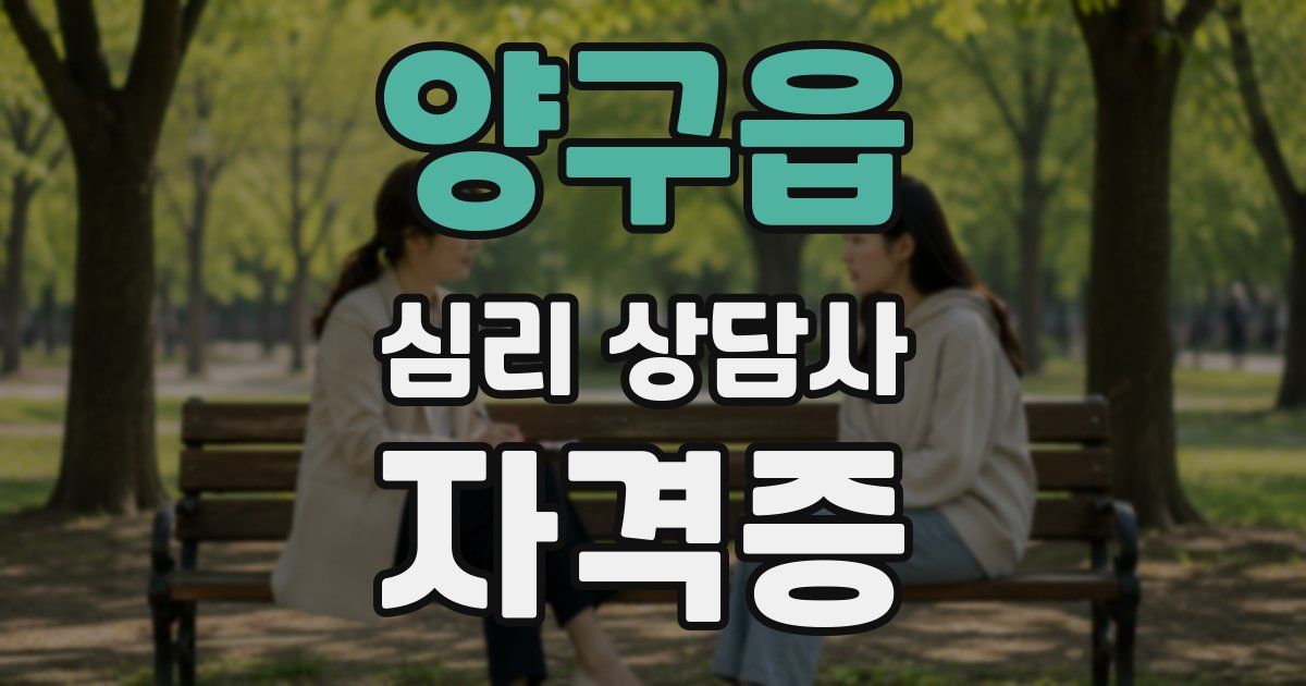 양구읍 심리 상담사 자격증