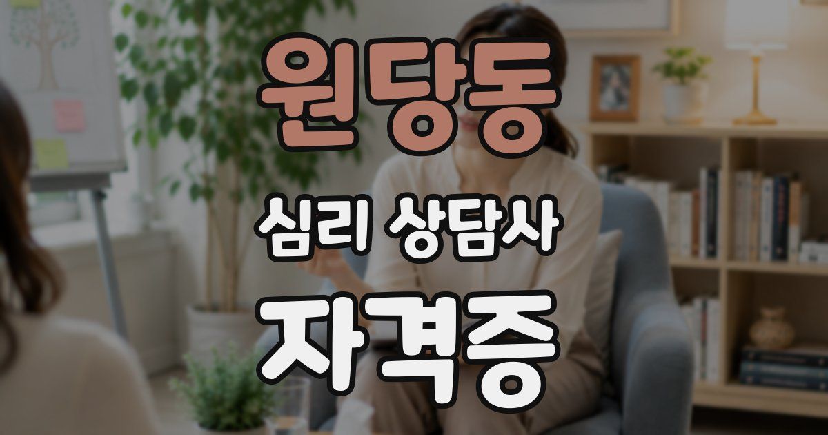 원당동 심리 상담사 자격증