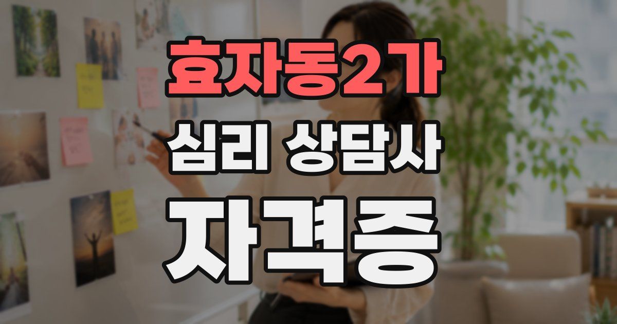 효자동2가 심리 상담사 자격증