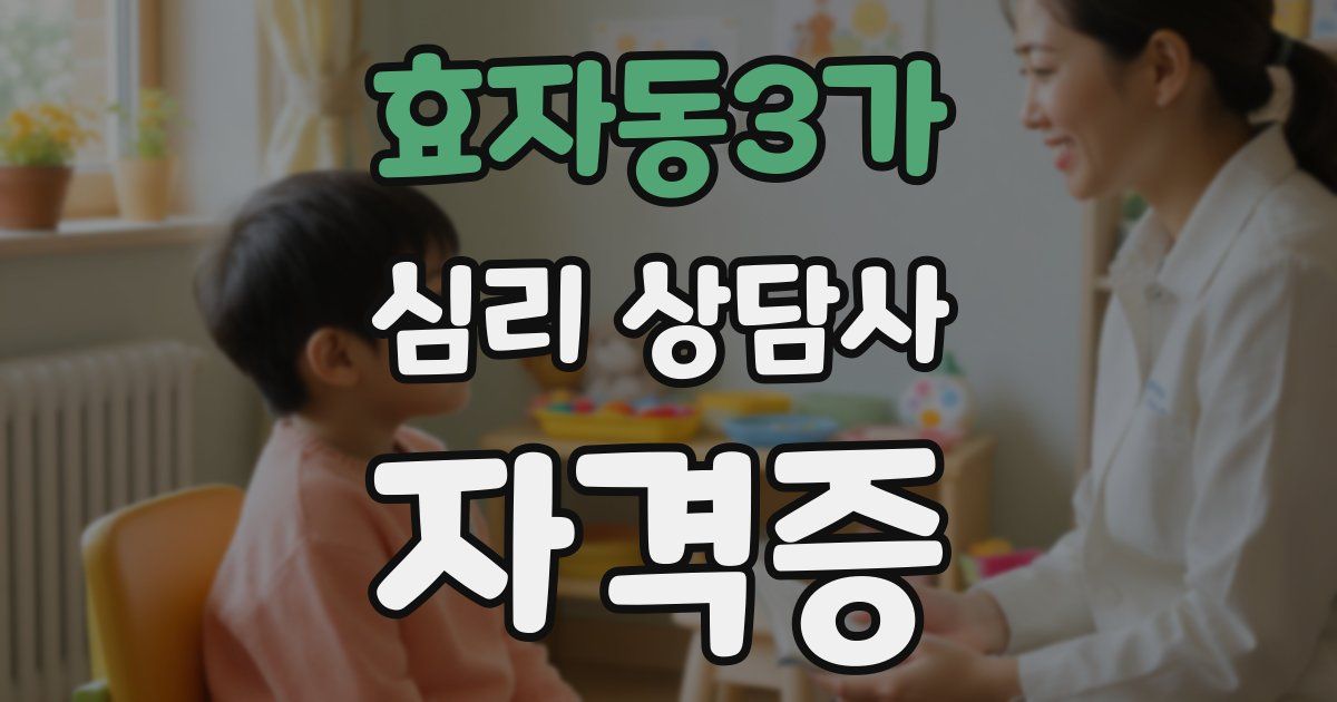 효자동3가 심리 상담사 자격증