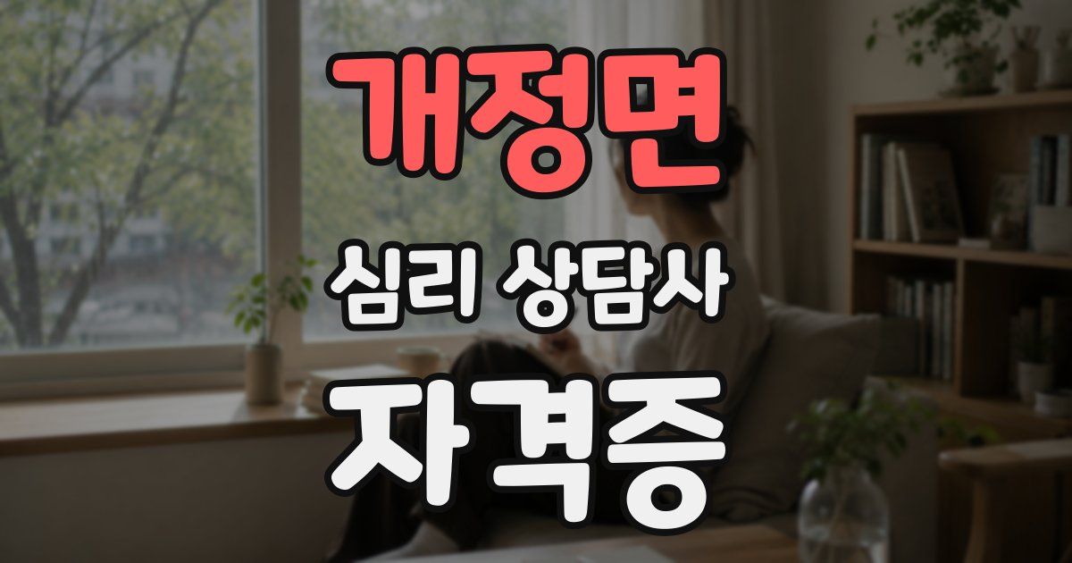 개정면 심리 상담사 자격증