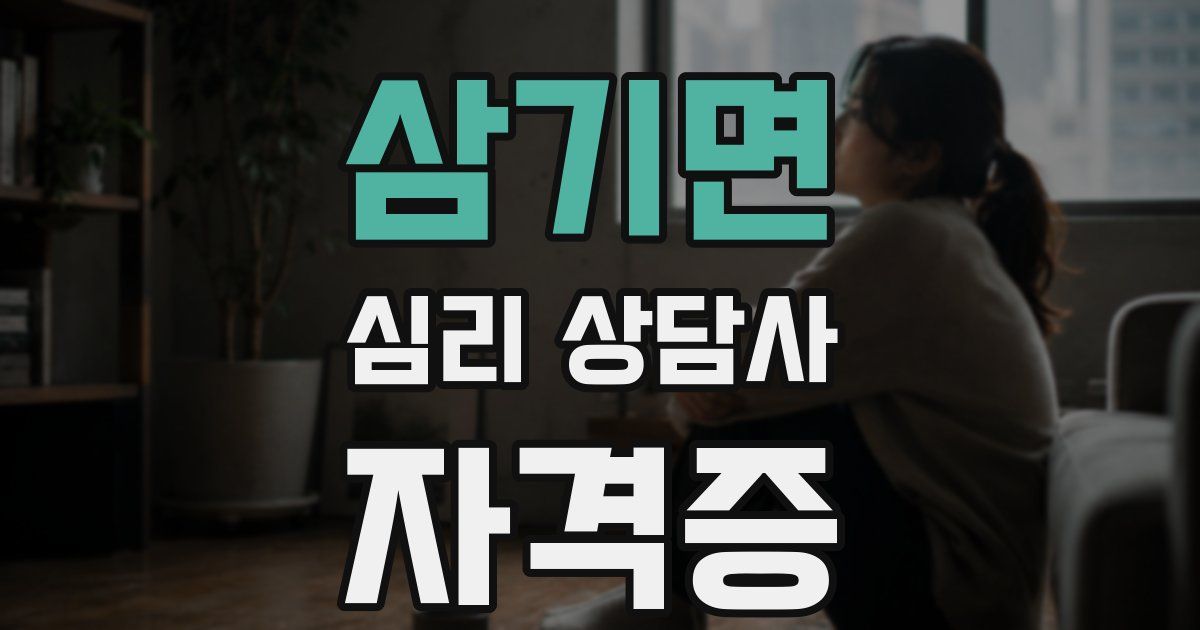 삼기면 심리 상담사 자격증