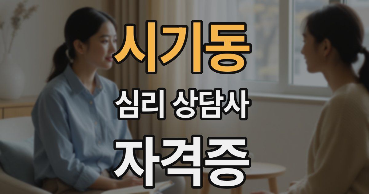 시기동 심리 상담사 자격증